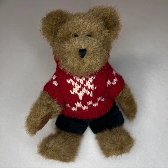 Boyds Bears Brown Teddy with Red Sweater - Picture 2 of 7